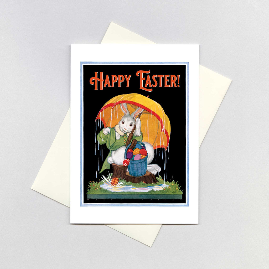 Rabbit with an Umbrella - Easter Greeting Card