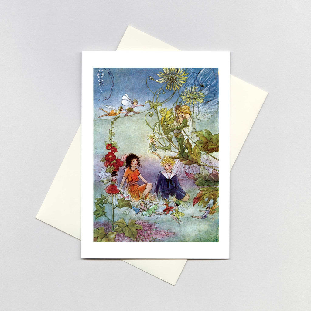 Two Children & Fairies  - Fairies Greeting Card