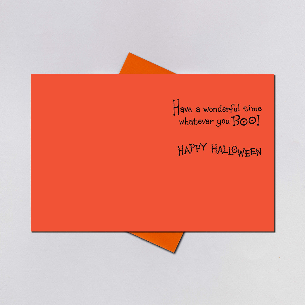 Child Witch Flying - Halloween Greeting Card