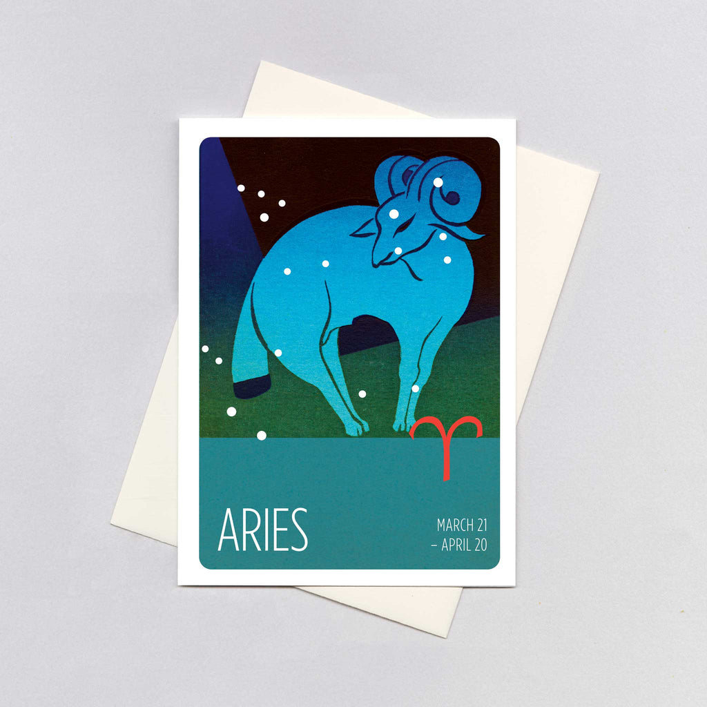 Aries - Vintage Zodiac Greeting Card