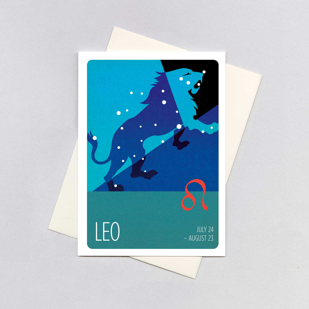Leo - Vintage Zodiac Greeting Card