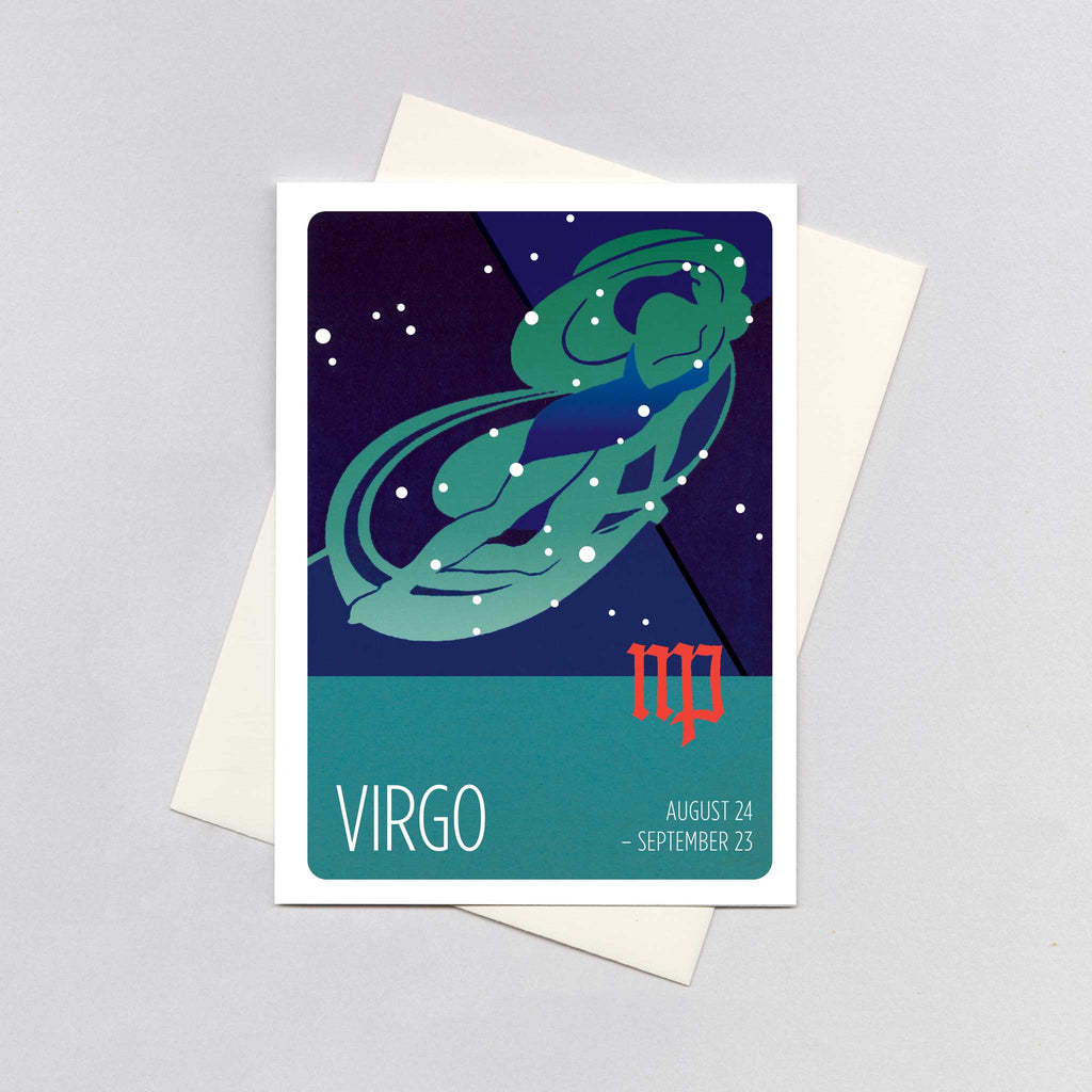 Virgo - Vintage Zodiac Greeting Card