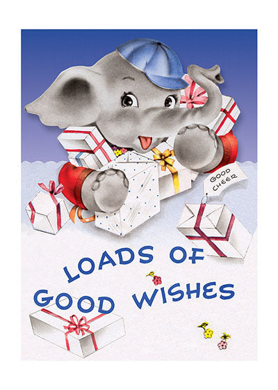 Baby Elephant With Gifts - Birthday Greeting Card