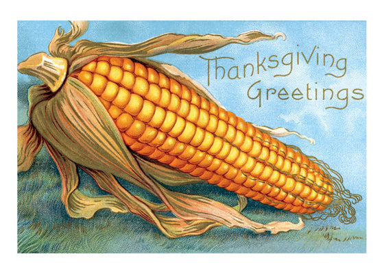 Giant Corn Thanksgiving Greeting - Thanksgiving Greeting Card