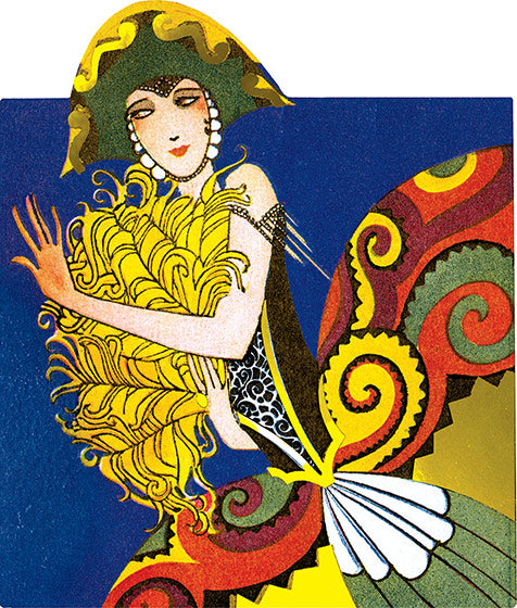 Lady With a Yellow Fan - Greeting Card