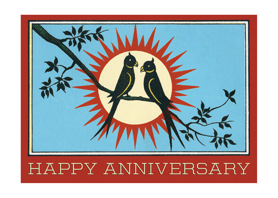 The Blue Birds of Happiness - Anniversary Greeting Card