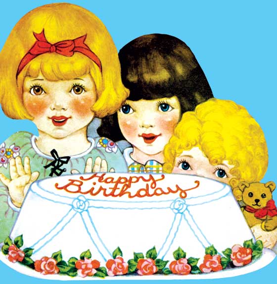 Children With Cake - Birthday Greeting Card