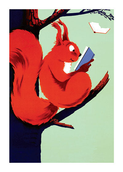 Squirrel Reading - Books & Readers Greeting Card