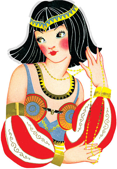 Lady in Egyptian Costume - Art Deco Ladies Greeting Card