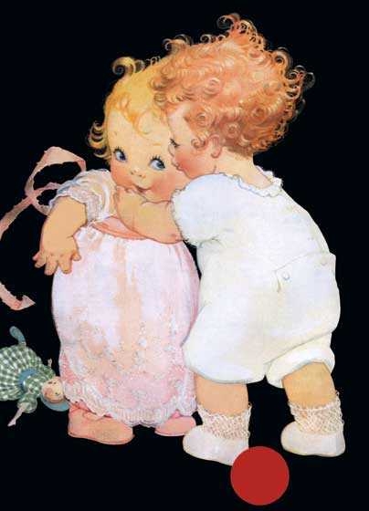 Two Babies Embracing - Friendship Greeting Card
