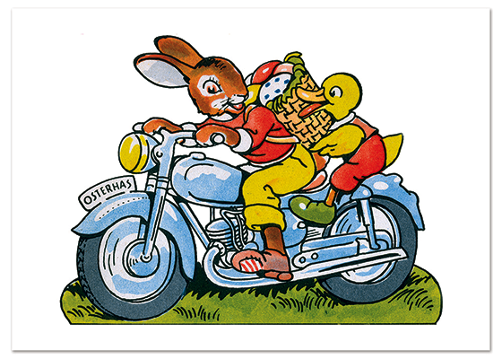 Biker Bunny - Easter Greeting Card
