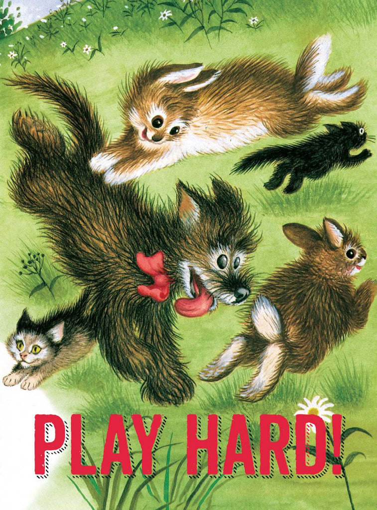 Animals Playing on Grass - Modern Storybook Magnet