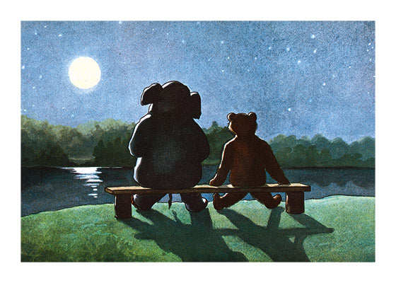Friends Enjoying the Moon - Friendship Greeting Card