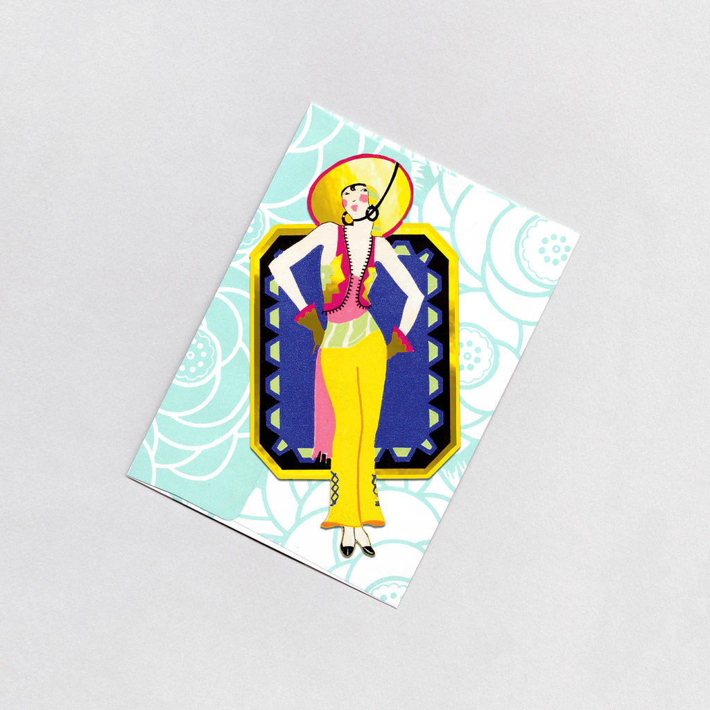 Beach Lady - Art Deco Ladies Greeting Card