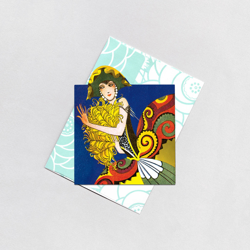 Lady With a Yellow Fan - Greeting Card