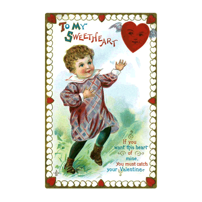 Sweet Hearts Postcard Book - 30 Unique Vintage Postcards