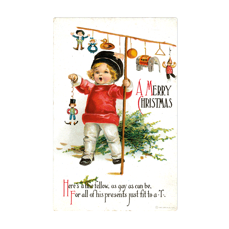 Christmas For Children Postcard Book - 30 Unique Vintage Postcards