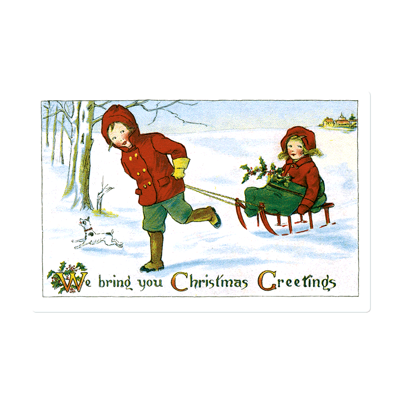 Christmas For Children Postcard Book - 30 Unique Vintage Postcards