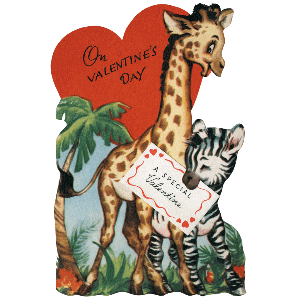 Vintage Valentines Card Die-Cut Cats To A Sweet Little Girl On Valentines  Day