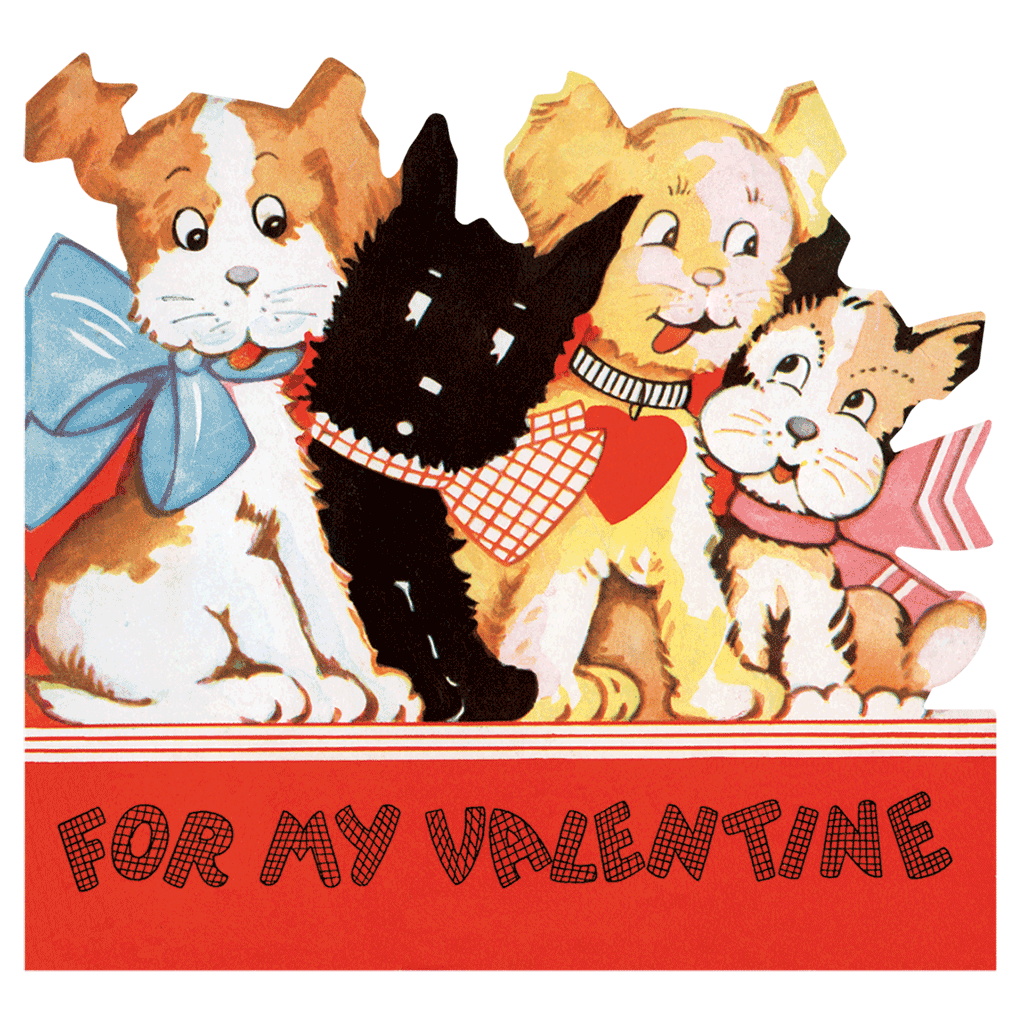Adorable Vintage Retro Animals Valentine Cards, Valentine Images