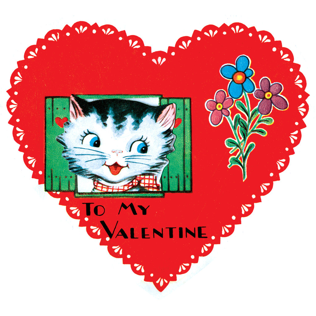 15 Vintage Valentines: Cool for School - Valentines Greeting Card Packet