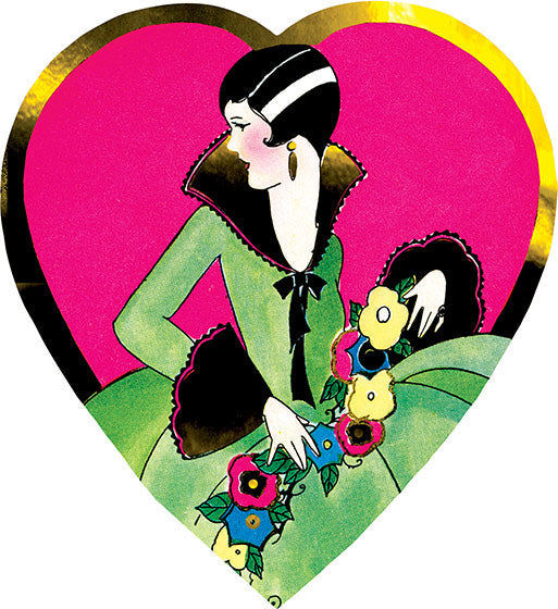 Lady in a Heart - Art Deco Ladies Greeting Card
