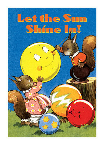 Squirrels Painting Balloons - Encouragement Greeting Card