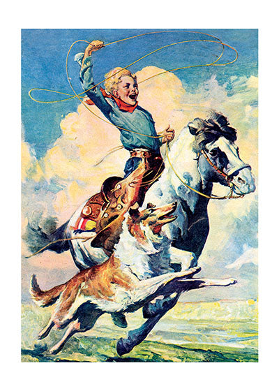 A Boy Riding a Horse - Birthday Greeting Card