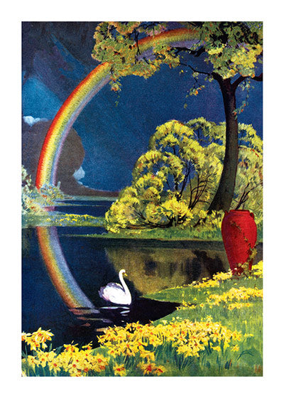 Swan and Rainbow - Sympathy Greeting Card