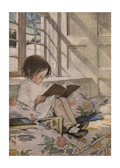 Girl Reading at Window - Books & Readers Greeting Card