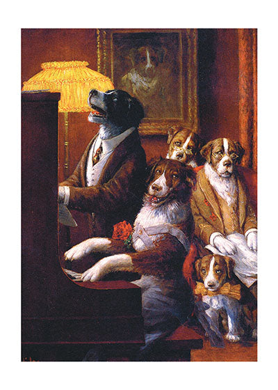 Dogs Playing Piano - Birthday Greeting Card