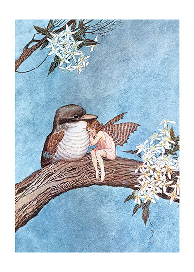 A Fairy and a Bird Embracing - Fairies Greeting Card
