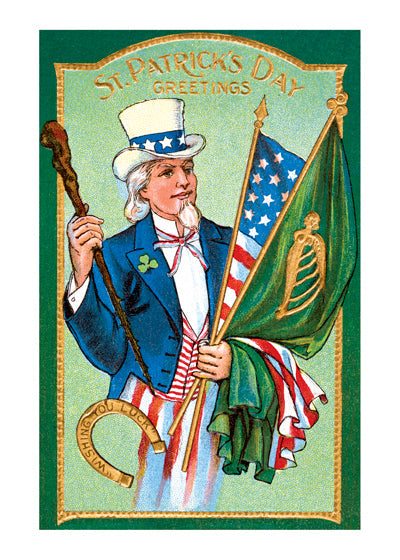 Uncle Sam With Flags - St. Patrick's Day Greeting Card