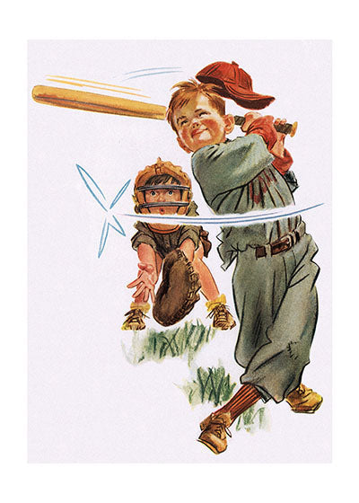 Boys Playing Baseball - Encouragement Greeting Card