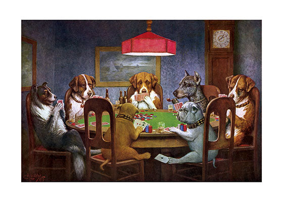 Dogs Playing Poker - Friendship Greeting Card