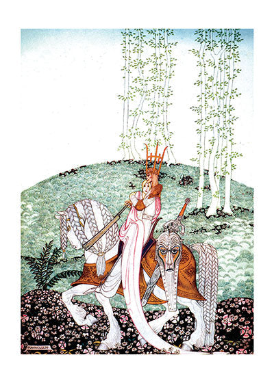 A Bride and Groom On a Horse - Wedding Greeting Card