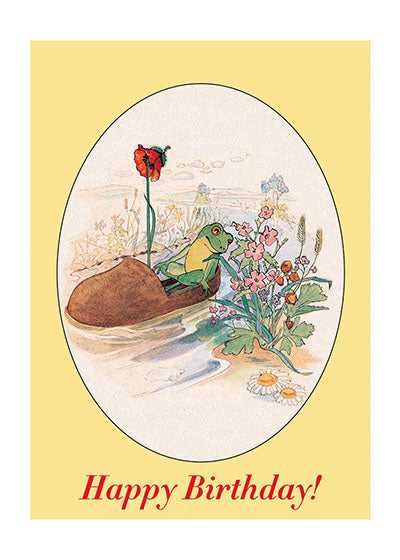 Froggie Goes Boating - Birthday Greeting Card