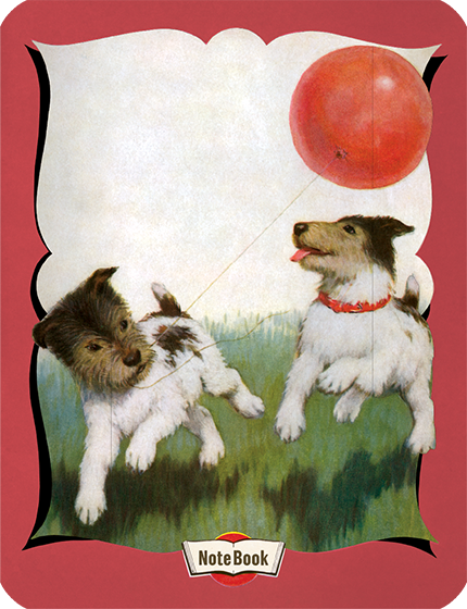 Dogs Running With Balloon - Hello Darling Notebook