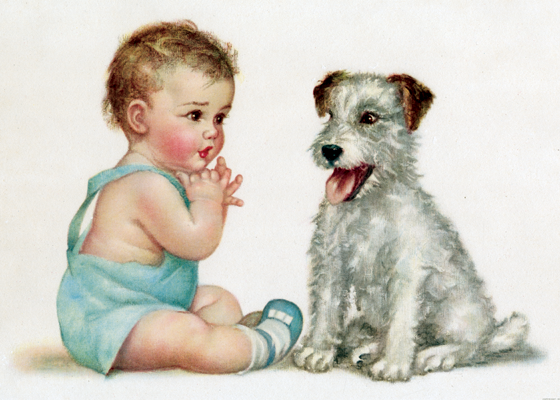 Dog and Baby - Friendship Greeting Card