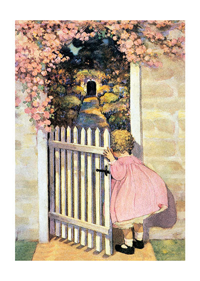 Girl Looking In Garden - Birthday Greeting Card