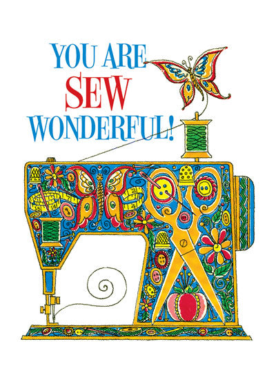 Sewing Machine - Birthday Greeting Card