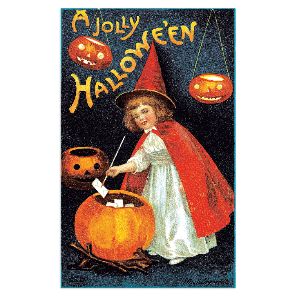 Halloween Postcard Box - 36 Unique Vintage Postcards