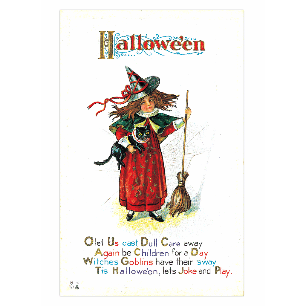 Halloween Postcard Box - 36 Unique Vintage Postcards