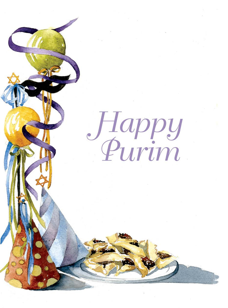 Balloons, Hats & Pastry - Purim Greeting Card